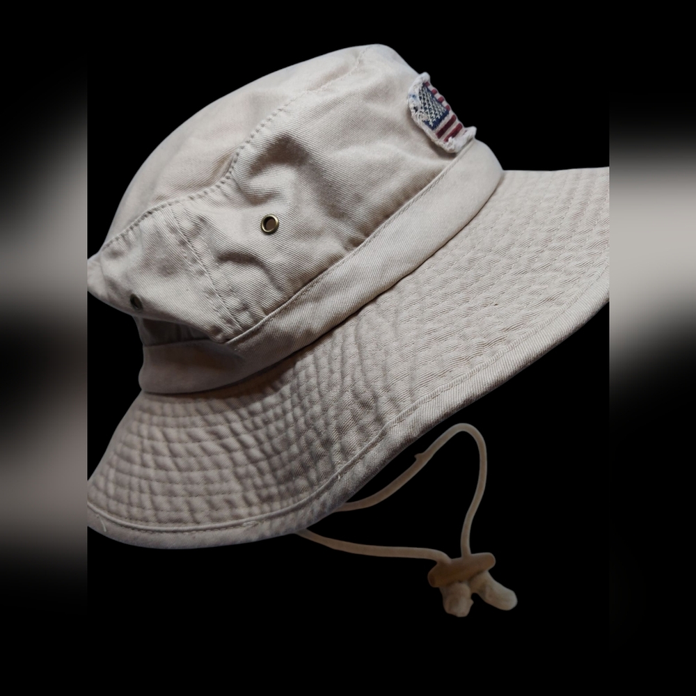 Original Panama Jack Bucket Hat with Frayed American Flag Patch Size XL - Picture 2 of 7